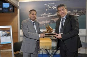 Snapshot from the visit of the Minister of the Minister of Shipping, Maritime Affairs and the Aegean, K. Moussouroulis at the exhibition.