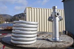 The Parat Halvorsen steam coil (right) alongside a hot water coil