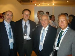 Prof. Dinos Arkoumanis, Yanos Michopoulos, Spyros Polemis and Radm. Efthimios E. Mitropoulos