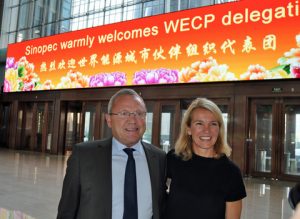 Mayor Johnny Søtrup of Esbjerg and Mayor Christine Sagen Helgø of Stavanger after meeting with the second largest producer of oil and gas, Sinopec in Beijing, China. As a member of World Energy Cities Partnership (WECP) Esbjerg will have many opportunities to market Danish interests globally.  