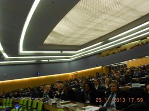 A view of  IMO's General Assembly Amphitheatre during Greece's Shipping Minister  speech