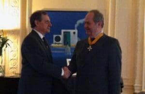 H.E the Greek Ambassador Konstantinos Bikas with Prof. Costas Grammenos during the ceremony