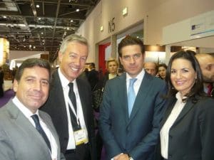 Andreas Stylianopoulos, Andreas Andreadis, Christopher Kaparounakis with Olga Kefalogianni the Greek Minister of Tourism