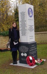 Clare Mulley at the memorial