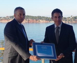 Captain Tony Field, Lloyd’s Register Marine Business Manager SE Europe & EMEA Regional Marine Consultancy Manager, with the Chairman & CEO of Astir Marine Vouliagmenis S.A. Polychronis Griveas