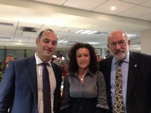 DNV GL's Konstantinos Siozos and Konstantina Aravantinou with John Faraclas