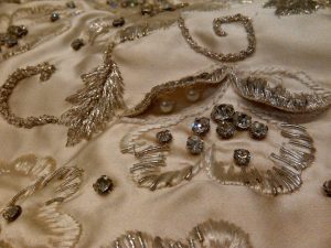 A detail of the Lesage beading from a Pierre Balmain haute couture 1954 gown.