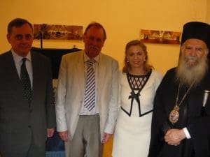 The Greek Ambassador Konstantinos Bikas, prof. Beaton, Ms Vassiliki Campbell and Archbishop Gregorius