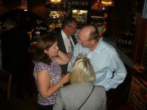 David Matcham, the IUA's CEO talking with guests