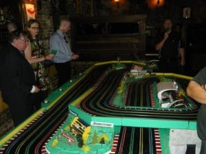 The Whacky Races on the giant Scalextric track in full swing...