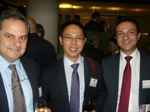 Takis N. Pappas from Silverstream Technologies, with Edwin Pang from Knud E. HAnsen A/S in London and Evangelos Assimakis, Investment Manager at Rathbobes in Edinburgh