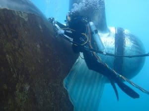 Propellor polishing (photo by AME)