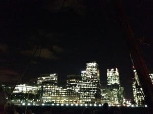 Passing the lited Canary Warf