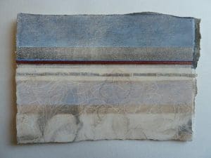 Touching Edges 2, 'Bronze Red', 2013. Silverpoint, graphite and oils on Arches paper. By Linda Ingham.