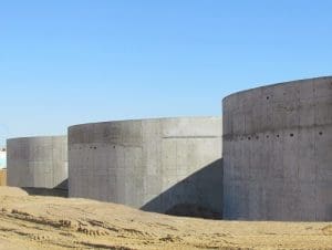 Tanks of water treatment plant installed at port Bronka