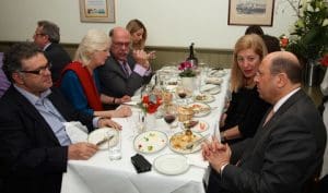 clockwise: Prof. Chris Pitelis, Artemis Cooper, Viron Karydis, Artemis Linardou, Athena Paris, Euripides Evryviades