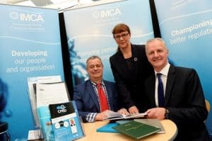 Mike Schwarz of IIMS, Hilary Excell of MSA, and Chris Baldwin of IMCA