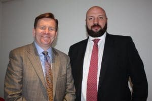 Robert Cosgrove (left) of Wade Clark Mulcahy and Paul Calvert of the IUA.