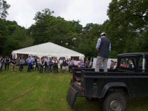 Peters & May CEO David Holley addressing guests