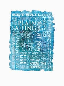 Sailing Terms. Digital fine art print. By Sue Tritton Brown.