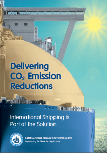 Cover of new ICS brochure, Delivering CO2 Emission Reductions: Shipping is Part of the Solution