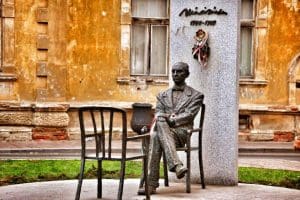 Statue of writer Sándor Márai in Košice.