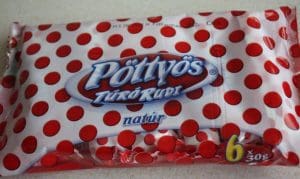 Favourite chocolate bar: túró rudi, this one made by Pöttyös.