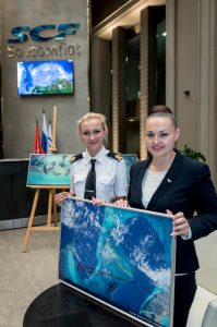 Third officer Mitrofanova left Cosmonaut Serova right