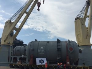 GAC safely coordinated the move of two water cooling reactors from Yokohama, Japan, to the Port of Coatzacoalcos in Mexico for Pemex.