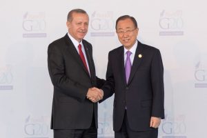 Secretary-General Ban Ki-moon at the official welcoming event of the G20 Summit by H.E. Mr. Recep Tayyip Erdoan, President of Turkey. 15 November 2015. UN Photo/Eskinder Debebe