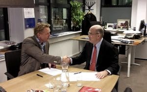 left to right:Marcel Karsijns (Director Civil & Modular Constructions, Damen Shipyards Gorinchem), Douglas Pearlson (Founder, Pearlson Shiplift Corporation)