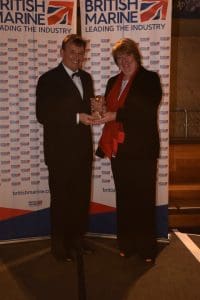 Best Marine Company to Work for - L-R Mike Carr Pendennis & Fiona Pankhurst British Marine