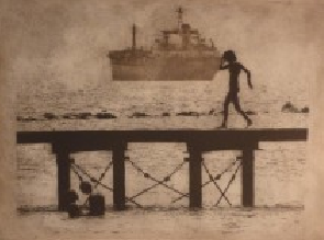 Depina Symeou. Walking on the pier