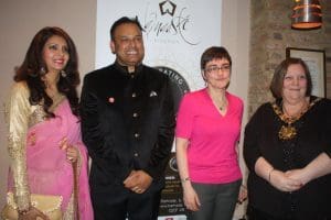 Restaurateurs Aneela and Sabbir Karim, Camden council leader Sarah Hayward, and Camden mayor Larraine Revah.