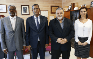 l to r: Alioune Matalla, Ahmedou Ould Hademine, Capt. Antonio M. Padrón and Elisa Zamora