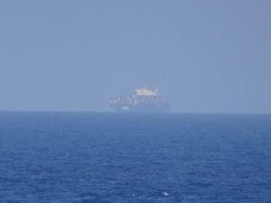 From the bridge of the M/V "Oceanus"; hte SAR area with passing by ships