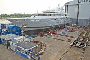 Who's that Lady: The superyacht is ready for launch at Portchester