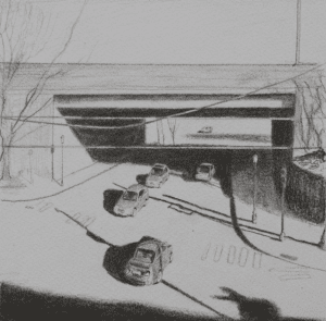 Going Under. 2015. Graphite pencil on paper. By Marguerite Horner.
