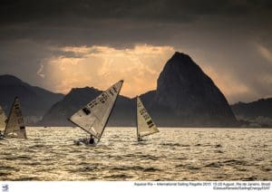 Sunset Finn sailing