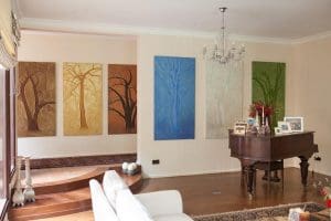 Tree panels mural by Camille