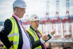 Transport Minister Chris Grayling with Peel Ports Chief Executive Mark Whitworth