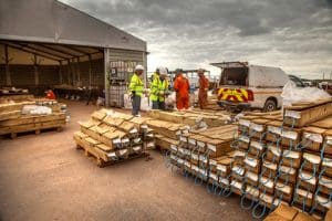 On-site sample storage and logging facility.