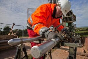 Preparation of wireline tools for downhole logging.