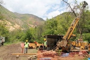 Work at Hot Madan: view to north.