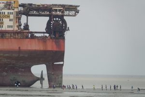 Another view of the beached Producer - photo credits: S. Rahman