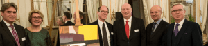l to r: Robert Howe, Managing Director bremenport; Isabelle Ryckbost, ESPO Secretary General; Uwe von Bargen, Environemental Director bremenports; Henrik Hololei, Director General DG MOVE; Eamonn O'Reilly, ESPO President and Pat Cox, Chairman of the Award Jury.